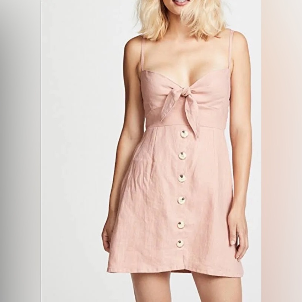 Faithful the brand Rodeo dress in vintage pink linen